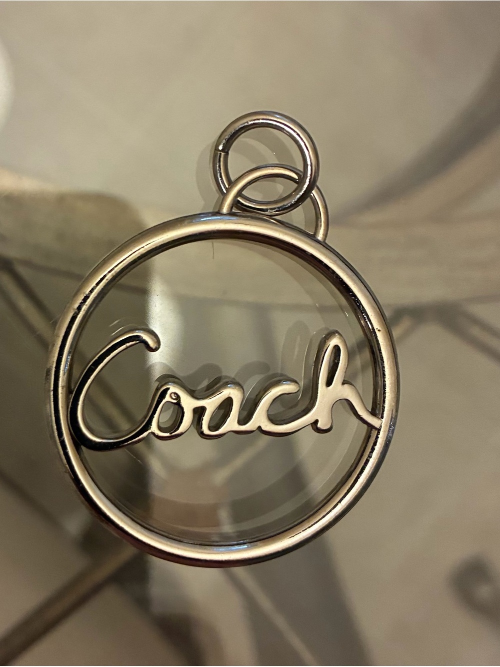 Rare Coach Gold-Tone Script Circle Charm Hangtag for Bag or Keychain